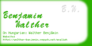 benjamin walther business card